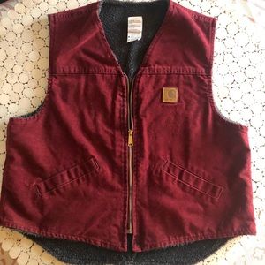 Burgundy Fleece Carhartt Vest